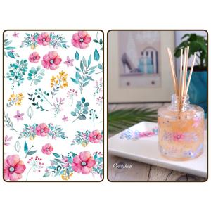 ポーセラーツ 転写紙 【白磁用】レッド ドット×ストライプ&CUTEな飾り