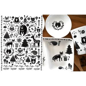 ポーセラーツ 転写紙 【白磁用】和柄とんぼ転写紙 黒 A3サイズ