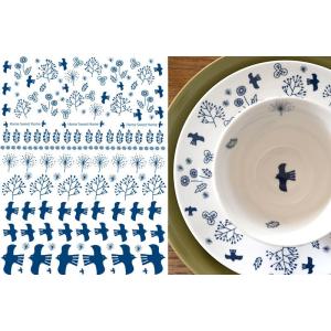 白磁用】北欧の森 転写紙 北欧風転写紙 くま ポーセラーツ 転写紙