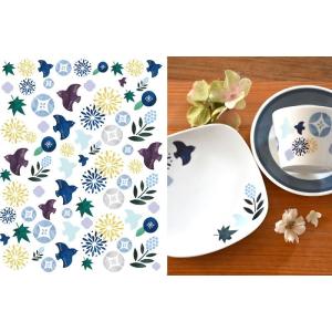 白磁用】和の花 転写紙 藍色 ポーセラーツ 転写紙 A3 和柄転写紙 和