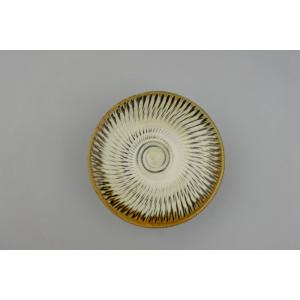 小鹿田焼　大皿 　直径40cm 小鹿田焼 とびカンナ櫛目大皿 40㎝ 黒木史人（Onta dish 40cm/plane