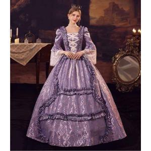 華麗な 宮廷ドレス レディース ロングドレス ロココ 貴族ドレス 18世紀