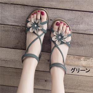 サンダル 花飾り サマーサンダル レディース ...の詳細画像4