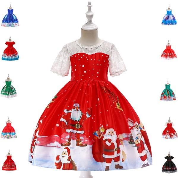 クリスマス コスプレ 子供 ワンピース クリスマスドレス 子供服 女の子 可愛い 子供 レッド ブル...