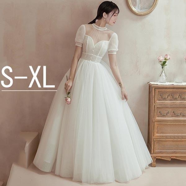 ウェディングドレス 花嫁ドレス プリンセスドレス レース パーティー 披露宴 撮影 二次会、披露宴や...