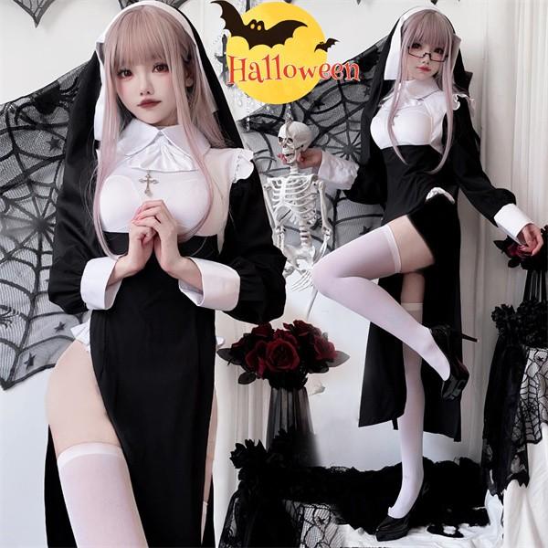 ハロウィン コスプレ 大人 ハロウィン大人用 衣装 吸血鬼 修道女 コスチューム  ワンピース ブラ...