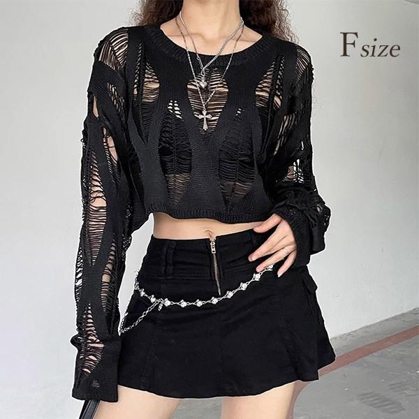トップス ゴシック パンク 地雷系 原宿風 Y2K ハロウィン セクシー SEXY 薄手 欧米風  ...