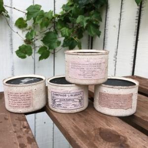 ハンドメイド 多肉植物寄せ植えに リメイク缶S-01 ブルーグレー