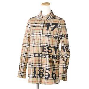 バーバリー／BURBERRY ホースフェリープリント チェックコットン長袖シャツ(アーカイブベージュ)　8058101／ARCHIVE BEIGE｜posecafe2