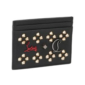 クリスチャンルブタン／CHRISTIAN LOUBOUTIN "KIOS CARD HOLDER・キオスカードホルダー"　スパイク・スタッズ付きレザー・カードケース・名刺入れ(ブラック)｜イルテライオ Yahoo!店