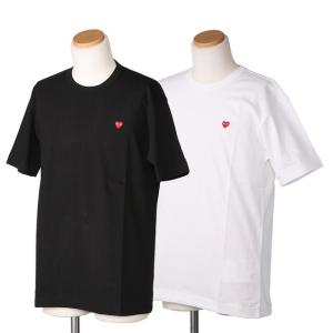 プレイ・コムデギャルソン／PLAY Comme des Garcons スモールハート刺繍ロゴ・半袖クルーネックTシャツ(ブラック・ホワイト) AZ-T304-051-1・AZ-T304-051-2・｜posecafe2