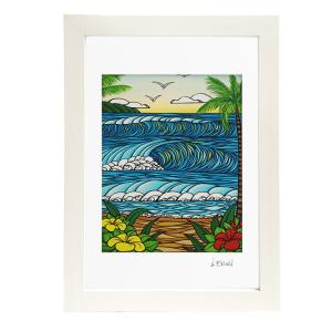ヘザーブラウン／HEATHER BROWN "ART PRINT W28.0×H35.6cm・A DAY IN PARADISE・アートプリント・ア デイインパラダイス"Mサイズ縦・サイン入り・絵画 HB93