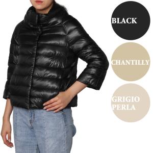 ヘルノ／HERNO"イコニコ ソフィア ジャケット レディース 超軽量ナイロン ショート丈ダウンジャケット (モカベージュ・ブラック・ライトグレー) PI0046DIC 1