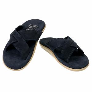 アイランドスリッパ／ISLAND SLIPPER "MEN'S CLASSIC SUADE／メンズクラシックスエード" クロスサンダル・ハワイ製ビーチサンダル(ネイビー) PT223 NVS／NAV｜posecafe2