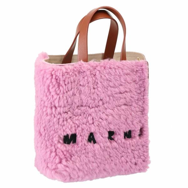 マルニ／MARNII ”FUR MUSEO TOTE BAG&quot;ウールファー×レザー ハンドバッグ＆斜...