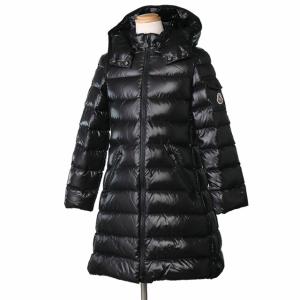 モンクレールキッズ・ガールズ／MONCLER KID'S "MOKA・モカ"フード付き・シャイニーナイロンモデル・ロングダウンジャケット・ダウンコート(ブラック) 1C501｜posecafe2