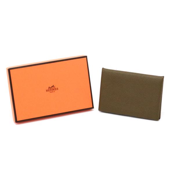 エルメス HERMES カルヴィ エプソン (レザー) SV金具 D刻印 2019年 カードケース ...