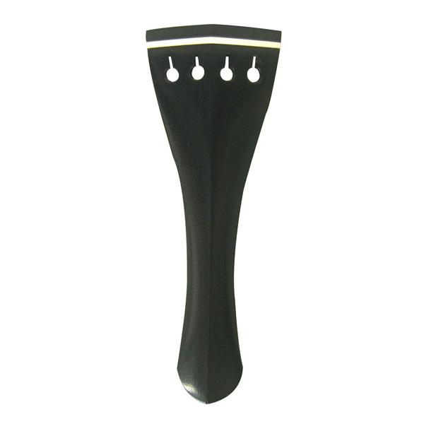 Suzukiスズキ　バイオリンテールピース　エボニー白サドル　テールナイロン付