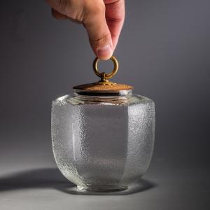 ガラス瓶 木蓋 キャニスター 密閉容器 金属ハ...の詳細画像1
