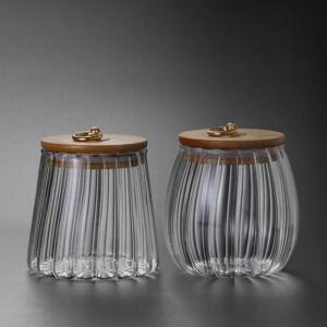ガラス瓶 竹蓋 キャニスター 密閉容器 金属ハ...の詳細画像1