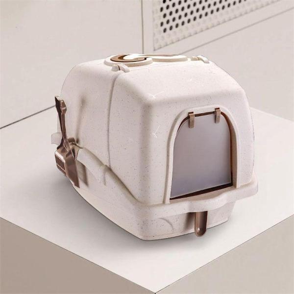 猫用トイレ本体 大型 フルカバー 猫トイレ 2way出入り方法 上から ふた付き 大きいサイズ ゆっ...