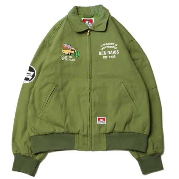 ベン デイビス BEN DAVIS COTTON DUCK SOUVENIR JACKET KHAK...