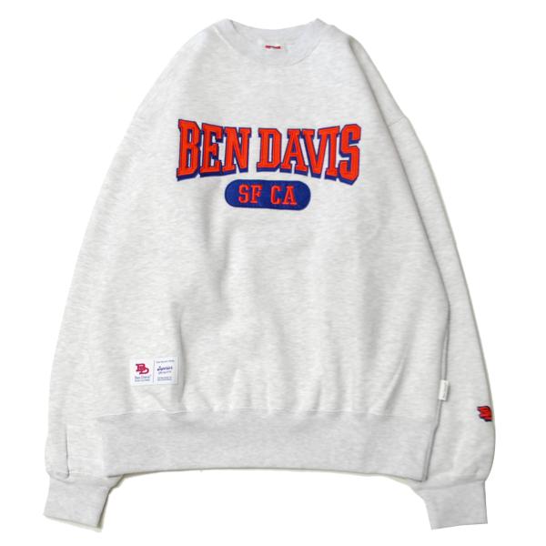 ベン デイビス BEN DAVIS ARCH LOGO CREW SWEAT ASH / アッシュ ...
