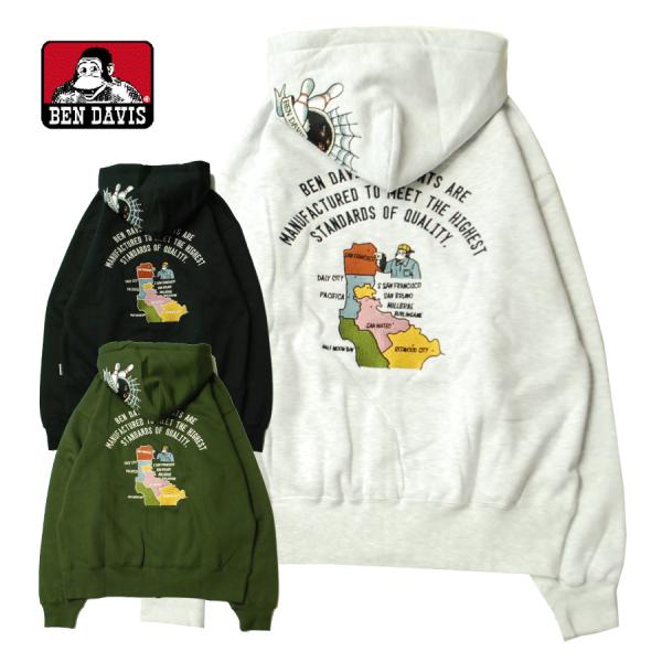 ベン デイビス BEN DAVIS SOUVENIR ZIP HOODIE / フード ジップ パー...