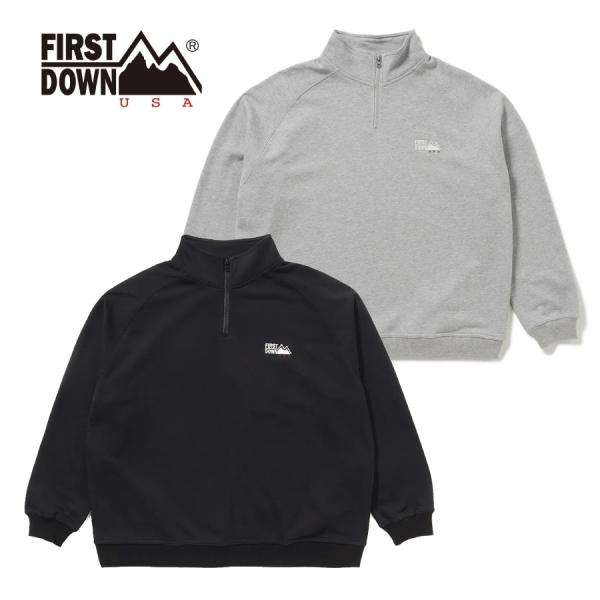 ファーストダウン FIRST DOWN LOGO HALF ZIP SWEAT / ハーフジップ ス...
