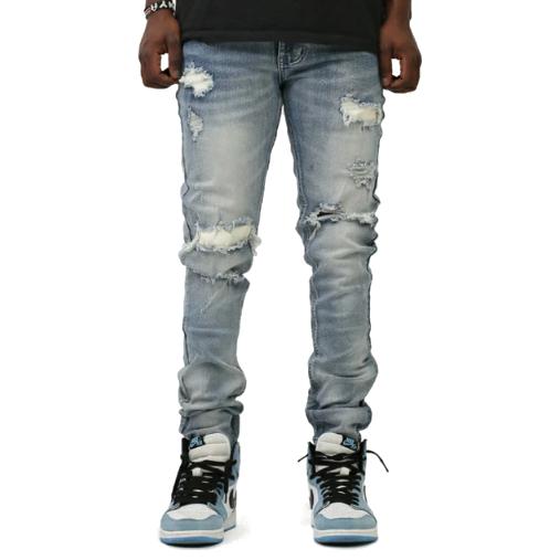 ケーディーエヌケー デニム KDNK DENIM TWILL PATCHED STRETCH DEN...