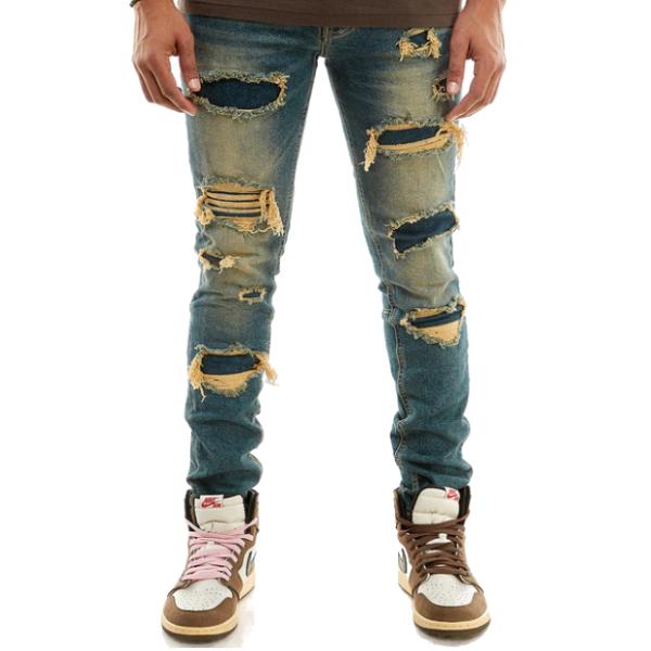 ケーディーエヌケー デニム KDNK DENIM SELF V3 STRETCH DENIM BLU...