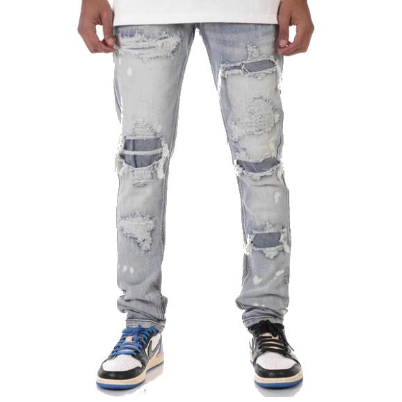 ケーディーエヌケー デニム KDNK DENIM RIP &amp; REPAIR V3 STRETCH D...
