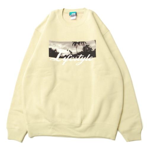 ミュージック MUSICK LIFESTYLE PALM PHOTO SWEAT SAND BEIG...
