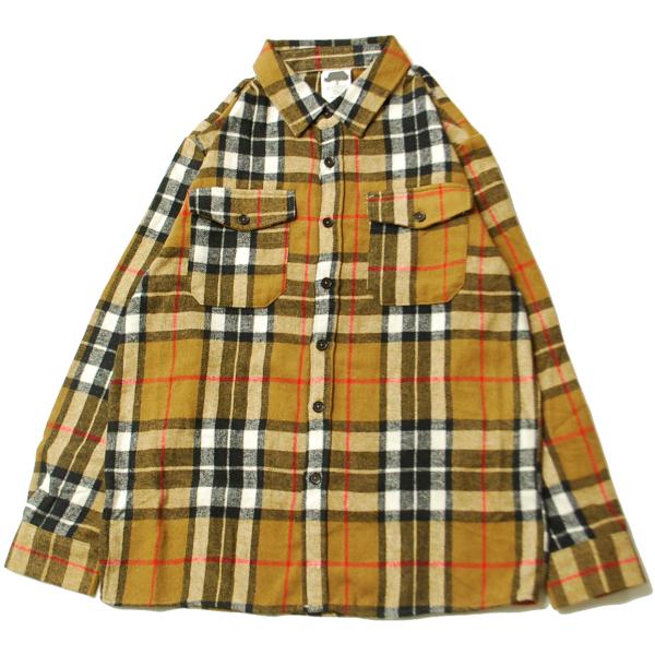 WEIV LA PORTER SOFT FLANNEL SHACKET CAMEL × BLACK ...