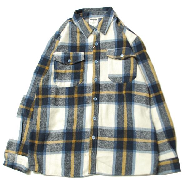 WEIV LA PORTER SOFT FLANNEL SHACKET WHITE × NAVY /...