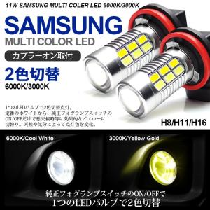 B21W 前期/後期 デイズ ハイウェイスター含む LED フォグランプ H16 11W SAMSUNG 1600lm 2色切替 マルチ点灯 6000K/ホワイト 3000K/イエロー｜possible