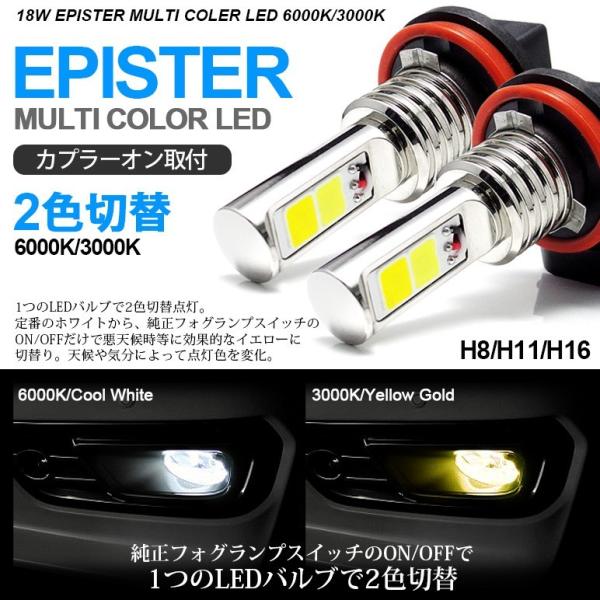 ZVW30系 前期/後期 プリウス LED フォグランプ H11/H16 18W EPISTER 1...