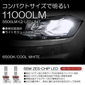 160系 サクシード LED フォグランプ H16 55W 11000ルーメン ZESチップ搭載 リフレクター拡散 電動ファン 6500K/ホワイト｜possible