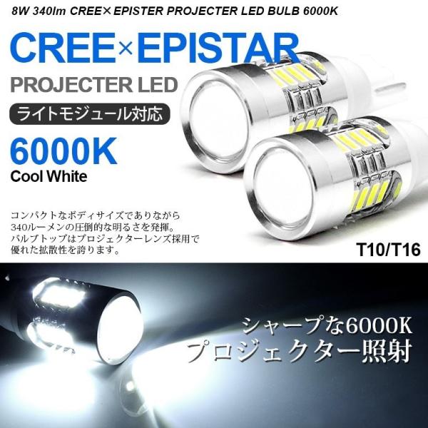 30系 前期/後期 ハリアー LED バックランプ T10/T16 8W 340lm CREE×EP...