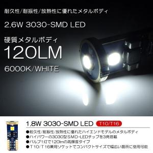 DG16T スクラムトラック LED T10/T16 ナンバー灯 1.8W 3030チップ SMD 3発 メタルボディ ホワイト/6000K 1個入り｜possible