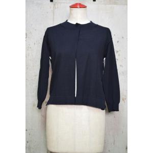 美品 24AW NOBLE ノーブル 5G両畦ケープニット プルオーバー 24080240521040 ネイビー レディース 古着 中古 USED Noble - 美品 24AW NOBLE ノーブル 5G両畦ケープニット プルオーバー