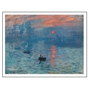 -モネ アートポスター-印象、日の出(青) (500×650mm) -おしゃれインテリアに-