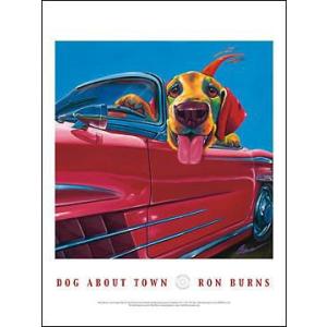 -アートポスター-Dog about Town(460x610mm) ロン・バーンズ -おしゃれインテリアに-｜poster