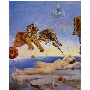 【サルバドール・ダリ アートポスター】 目覚めの一瞬前、ザクロの実のまわりを一匹の蜜蜂が飛んで生じた...