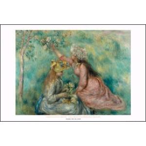 -アートポスター- 草原で花を摘む少女たち(610×915mm) ルノアール -おしゃれインテリアに...