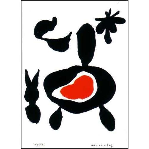 -ミロ アートポスター-1947年1月14日(60cm×80cm)　ジョアン・ミロ -おしゃれインテ...