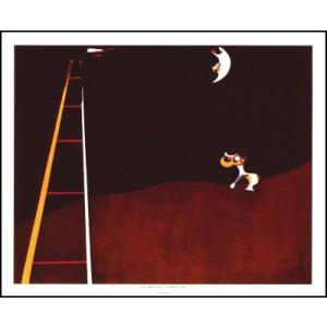 -ミロ アートポスター-月で吠える犬(483×590mm) ジョアン・ミロ -おしゃれインテリアに-