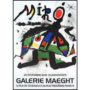 -ミロ アートポスター-オリジナルリトグラフ1979年(552×768mm)-リトグラフ- -おしゃ...