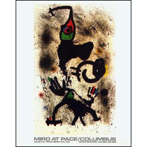-ミロ アートポスター-ピース・コロンブスにて1979年(垂直)(647×895mm) -リトグラフ...