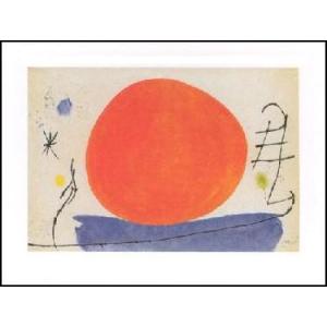 -アートポスター- 赤い太陽 (40cm×50cm）　ジョアン・ミロ -おしゃれインテリアに-
